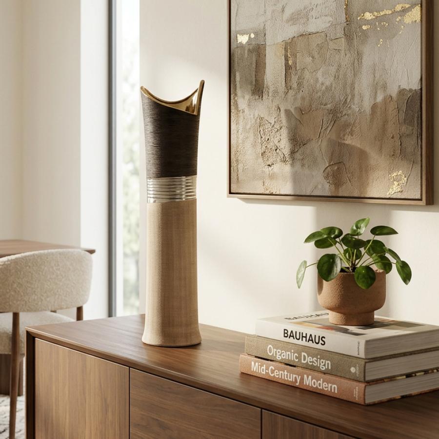 Aurelio Tall Sculptural Ceramic Vase